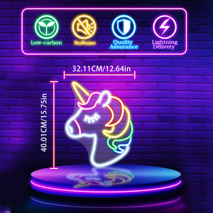 Letrero de Neón LED con Diseño de Unicornio, Letreros de Neón LED para Hogar, Oficina, Tiendas, Centros Comerciales, Hoteles, Empresas, Control Táctil, Decoración para Bodas y Bares - Product Image 6