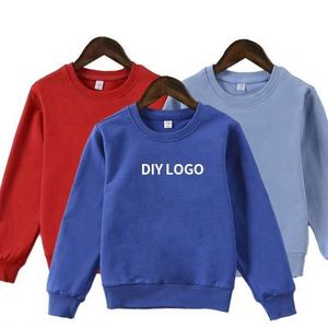 Sweat-shirts en coton de qualité supérieure pour enfants, garçons et filles, à col rond, motif uni, pour le printemps - Product Image 2
