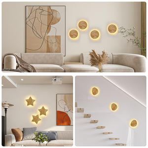 <span class=keywords><strong>Applique</strong></span> <span class=keywords><strong>Murale</strong></span> LED en Bois Massif Style Européen Nordique avec Abat-jour Ambré Dimmable <span class=keywords><strong>pour</strong></span> Salon, <span class=keywords><strong>Escalier</strong></span> et Couloir – Éclairage d'Ambiance - Product Image 3