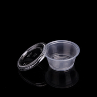Vente en gros directe d'usine 1/2/3.25/4 oz Gobelet en plastique transparent jetable à paroi simple avec couvercle Utilisé pour les sauces
