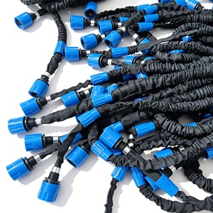 Manguera de jardín elástica negra y azul de 50 pies, extensible, con 7 configuraciones de boquilla, sin pliegues, para uso doméstico - Product Image 2