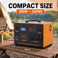 Générateur solaire 360Wh 300W à double entrée 220V, onduleur solaire rapide AC LiFePO4 pour la préparation aux situations d'urgence et la sauvegarde à domicile