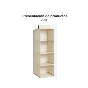 Organisateur de rangement rectangulaire à quatre niveaux en acier inoxydable durable et moderne, type sur pied, gain de place, pour vêtements, armoire, placard - Product Image 2