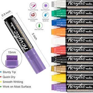 Bonvan, marcador de gran capacidad de 15mm, pintura acrílica Jumbo, marcadores de plástico <span class=keywords><strong>para</strong></span> póster de roca, <span class=keywords><strong>rotulador</strong></span> de garabato de cerámica <span class=keywords><strong>para</strong></span> niños - Product Image 3