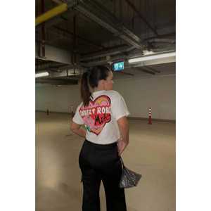 Top Corto de Mujer con Estampado de Rosa del Desierto Blanca, Top de Punto Transpirable, Estilo Casual Sexy, Talla Única, Ropa Corta - Product Image 3