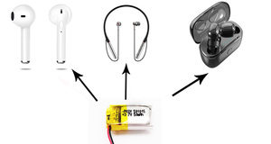 PKNERGY rechargeable batteries bluetooth earphones lp501015 50 mah 3,7 v lipo battery - Product Image 6