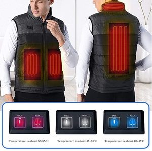 <span class=keywords><strong>Gilet</strong></span> <span class=keywords><strong>chauffant</strong></span> d'hiver décontracté pour homme et femme, coupe-vent, avec fermeture éclair, 3 températures réglables, lavable, <span class=keywords><strong>batterie</strong></span> non <span class=keywords><strong>incluse</strong></span> - Product Image 5