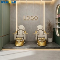 Fauteuil de pédicure professionnel de luxe avec dossier électrique réglable et fonction massage, mobilier de salon de beauté