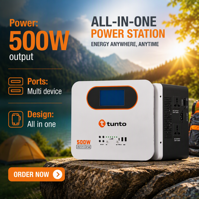 All in One Portable Solar Generator LiFePO4 Power Station With BMS 300W 500W 1000W 2000W 3000W 5000W for Home Backup