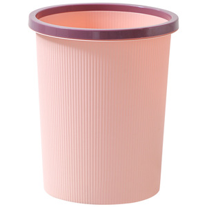 Custom Made <b>Plastic</b> Trash Can Cylindrical Open Design For Home <b>Bathroom</b> Kitchen Living Room Light Blue Dark Blue - Product Image 5