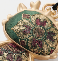 Charme Dragon Porte-Bonheur Plaqué Or de Style Rétro Chinois Traditionnel avec Perle de Jade en Alliage de Zinc