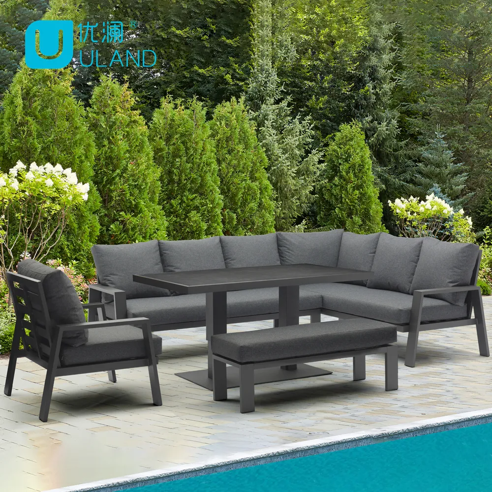 Uland Aluminium Waterdichte Patio Meubelen Set Nieuwe Outdoor Sectionele High-End Aangepaste Tuinbanken