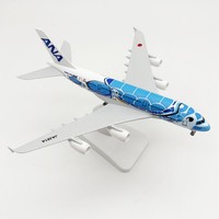 Modèle d'avion en alliage moulé sous pression A380 20 cm à l'échelle 1:200, Fournisseur d'usine, ANA Turtle Airlines, Présenté sur un support, Pour les 14 ans et plus