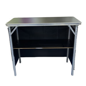 Table de bar/salle à manger pliante multifonctionnelle moderne pour l'extérieur et l'intérieur, avec jupe amovible, idéale pour les barbecues et les espaces extérieurs. - Product Image 1