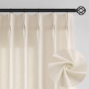 Luce filtrante Semi trasparente fattoria sabbia Beige pieghettato pizzico tende di lino per soggiorno Patio scorrevole sala da pranzo - Product Image 2