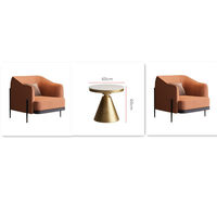 Canapé simple de style italien, luxe léger, designer, hall d'hôtel, bureau, réunion d'affaires, ensemble table et chaises de réception, métal