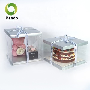 High Quality Gift Birthday Cake Box Transparent PET 12 Inch Cake Packaging PVC Plastic Clear Boxes