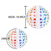 Ballon gonflable Ballon d'eau d'été 42 "Ballon de plage géant cristal clair avec points translucides 1 paquet