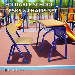 Aoyasi PT-206E1 Modern Design School Wooden and Metal Middle High Students <b>Desk</b> Chair Set PT-206E1 Student <b>Desk</b> Single <b>Desk</b> and - Product Image 3