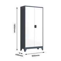 Personnel bureau employé maison chambre 2 portes placard vêtements armoire de rangement armoire acier métal casier avec serrure 5 pieds de hauteur