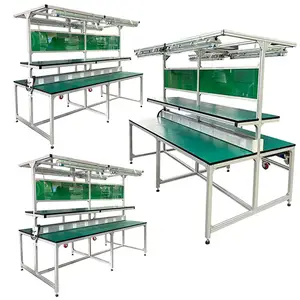 Wholesale New Style Industrial Assembly Line Workshop Packing Table Double Sided Aluminum Anti-static Workbench With Socket