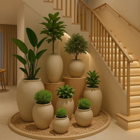 Vase de luxe en fibro-ciment, pots de jardin extra-larges en FRP, jardinières de grande taille pour l'extérieur