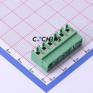 DB302-5.0-6P-GN-S <b>Screw</b> Terminal <b>Block</b> P=5mm Connector ( Construction: 1x6P )( Pitch: 5mm )( Color: Green ) - Product Image 1