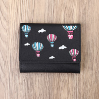 Mädchen kurze Geldbörsen Frauen Heißluft ballon Muster Karten halter Student Clutch Damen Geldbörse Mini Geldbörse für Mädchen
