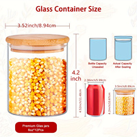 12 pots de conservation en verre borosilicate avec couvercle hermétique en bambou pour le miel, le thé, le café, les épices et les bonbons