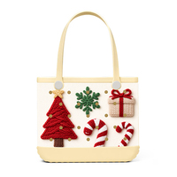 Sac fourre-tout de plage en EVA de qualité supérieure, motif tricoté 3D imitation, sac à main personnalisé pour stand de Noël, merchandising saisonnier