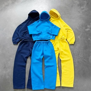 Ensemble de survêtement personnalisé pour homme : sweat à capuche uni, pantalon de jogging ample et ensemble sweat-shirt et pantalon de jogging, tenues de sport pour homme - Product Image 2