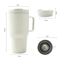 Gobelet isotherme en acier inoxydable de 30 oz avec poignée en acier, couvercle à paille rabattable 2-en-1, couleur personnalisée, logo OEM ODM