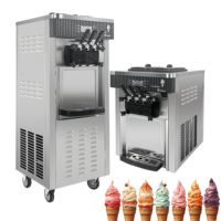 Machine à crème glacée en acier inoxydable avec bac de récupération, machine à crème glacée molle pour restaurants et boutiques de desserts