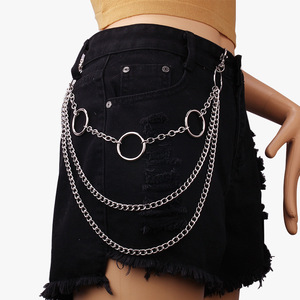 Chaîne de taille multicouche en métal Yueli, style géométrique Hip Hop Punk, en alliage de zinc, pour usage quotidien, chaîne de corps tendance - Product Image 3