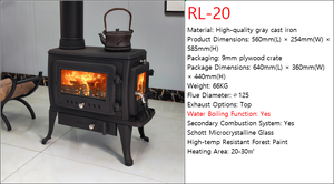 Multi-funzione 20-30 Funzionamento stufa con acqua bollente, bocchetta superiore, vetro-RL-20 - Product Image 2