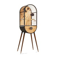 Cage à perroquets de luxe en acier inoxydable, villa pour oiseaux en bois massif, configuration intérieure DIY, grande volière pour ara, gris africain, conure