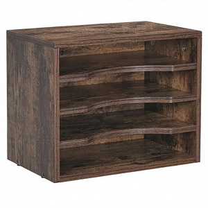 Organizador de Archivos <span class=keywords><strong>Rectangular</strong></span> de <span class=keywords><strong>Madera</strong></span> Vintage con 3 Estantes Ajustables para Escritorio, Clasificador de Documentos/Cartas/Correo para Escuela, Hogar y Oficina - Product Image 1