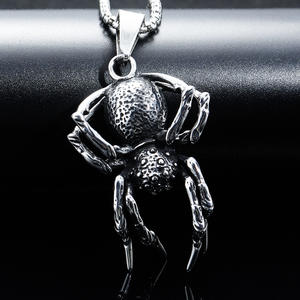 Collier Offre Spéciale en acier inoxydable Hip Hop Cool or argent Punk collier à mon fils Cool araignée pendentif collier pour hommes - Product Image 3