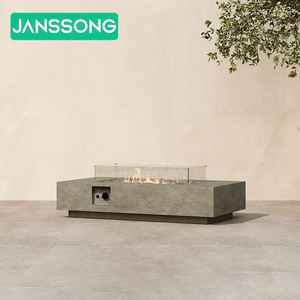 Sofá de exterior de aluminio moderno con mesa de fogata, juego de sofás de ratán en forma de L, para Hotel, Patio, jardín, Villa, Resort, fogata de gas - Product Image 5