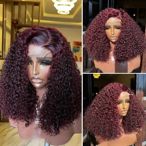 Perruque en cheveux humains bouclés à double trame avec dentelle frontale, densité 300, texture naturelle pour femmes, usage quotidien et fêtes - Product Image 4