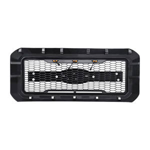 Grilles de voiture Noir brillant Grille de pare-chocs avant style <span class=keywords><strong>Raptor</strong></span> avec trou d'emblème et lumières pour 2011-2016 <span class=keywords><strong>Ford</strong></span> F250 F350 <span class=keywords><strong>Super</strong></span> <span class=keywords><strong>Duty</strong></span> - Product Image 4