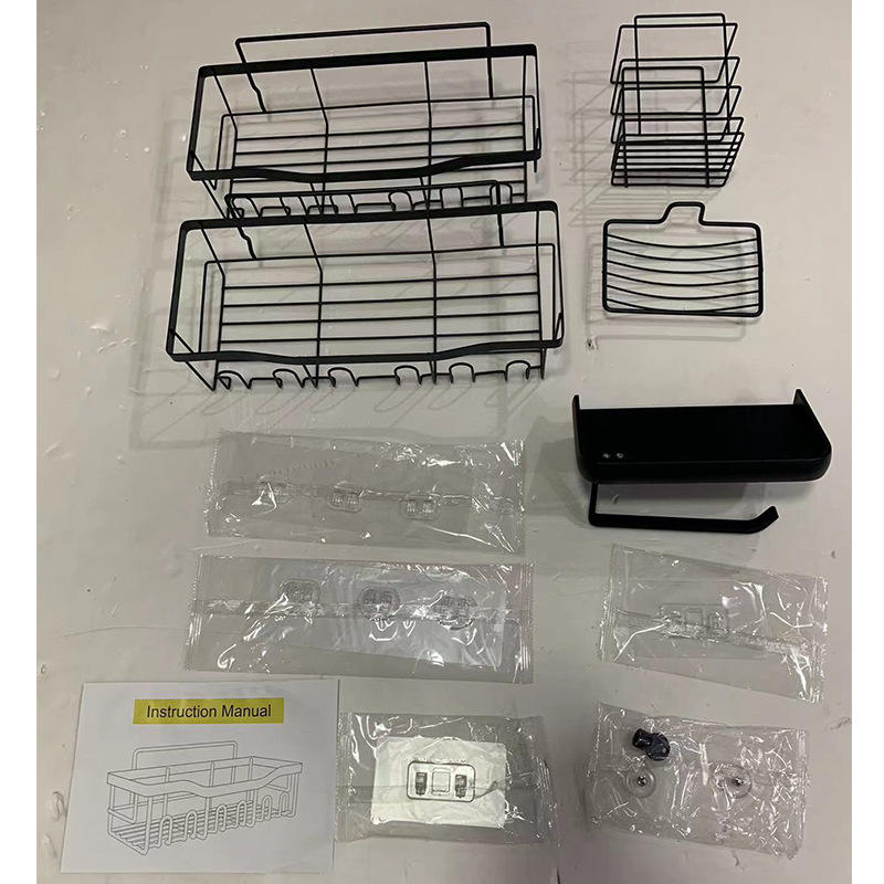 6-hook 2-piece set + toothbrush holder + small dish + tissue bar