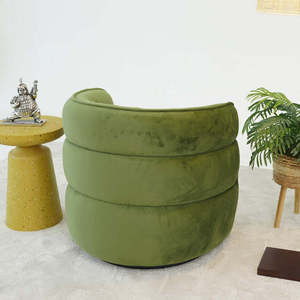 Walden Modern Swivel Chair-Green Velvet Convertible & <b>Reclining</b> for Living Room Dining Bedroom - Product Image 6