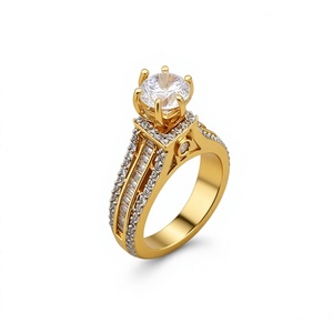 Anillo elegante con acabado Dorado de la mejor calidad a la moda moderna para la función y la colección de ropa de boda para fiestas para mujeres y niñas para usar - Product Image 2