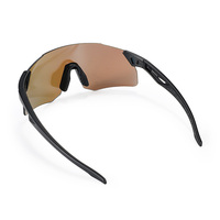 Lunettes de soleil de sport polarisées surdimensionnées avec protections latérales amovibles, protection UV400, monture TR90, revêtement anti-rayures, sangle réglable