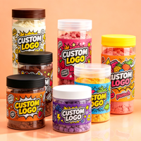 Bocaux ou bouteilles en plastique ronds à large ouverture pour le stockage et la conservation des bonbons pour animaux et des fruits secs