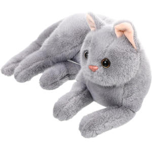 Peluche de Gato Gris, Juguete de Peluche Realista, Muñeco de Gatito, Regalos de Cumpleaños para Niños y Niñas, Juguete de Peluche de Gato Gris con Pelo Sintético - Product Image 4