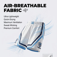 Shorts de basketball personnalisés pour hommes, shorts de sport en mesh respirant, 10 MOQ, support OEM, sublimation du logo