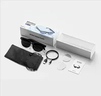 Lunettes Intelligentes Sans Fil pour Hommes et Femmes, Assistant Vocal IA, Micro et Haut-parleurs Intégrés, Contrôle Tactile, Lunettes de Soleil Traducteur, IPX-4