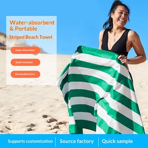 Asciugamano Turco Peshtemal a Righe 100% Cotone per Spiaggia <span class=keywords><strong>e</strong></span> Palestra, Asciugatura Rapida, Anti-Sabbia, Oversize, da Viaggio, con Logo Ricamato Personalizzato - Product Image 1